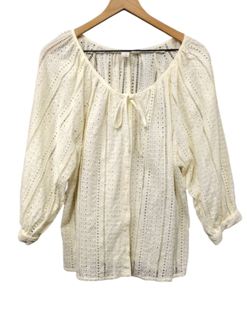 Joie Open Eyelet Babydoll Top Cream Cottagecore
Peasant Retro Size M